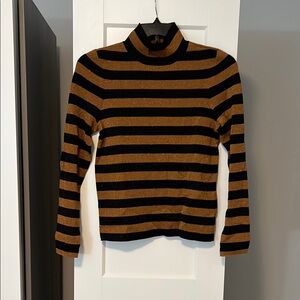 Alice + Olivia Black and Brown Turtleneck Sweater